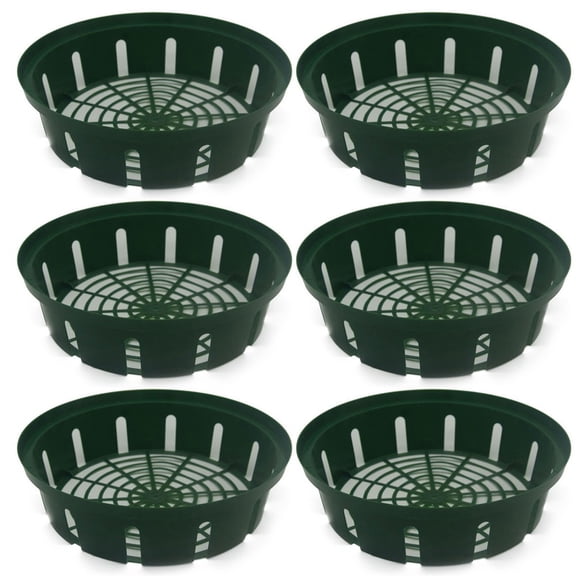 6 Pcs Flower Bulb Plant Basket, Sturdy Plastic SeedStarting Pots And Trays With Openwork Structure For Better Drainage, Green Lightweight Gardening Containers