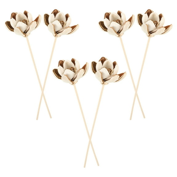 6 Pcs Flower Diffuser Sticks Reed Fragrance Aromatherapy Powder Core Beige