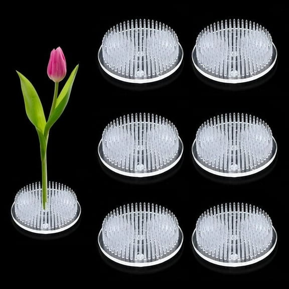 6 Pcs Flower Frog Round Flower Arranger, Plastic Flower Arranger Tool Pin Holder Ikebana Flower Pin Frogs for Flower Arrangement Plant Decoration