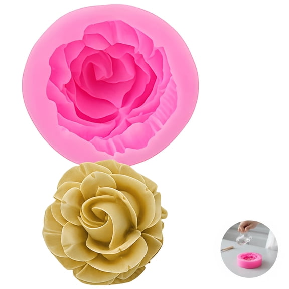 6 Pack Flower Silicone Molds Set – Assorted Rose & Peony Shapes, Food‑Safe, Multi‑Size (2.8" to 1.4"), for Fondant, Resin Crafts, Candle & Soap Making, Baking, Gypsum Casting