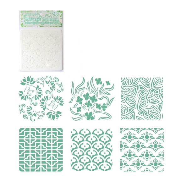6 Pcs Flower Stencils for Art Projects, Classroom & Card Making Templates