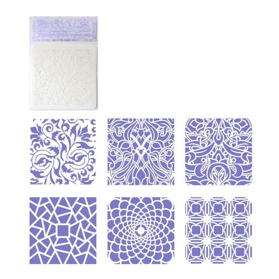 6 Pcs Flower Stencils for Art Projects, Classroom & Card Making Templates