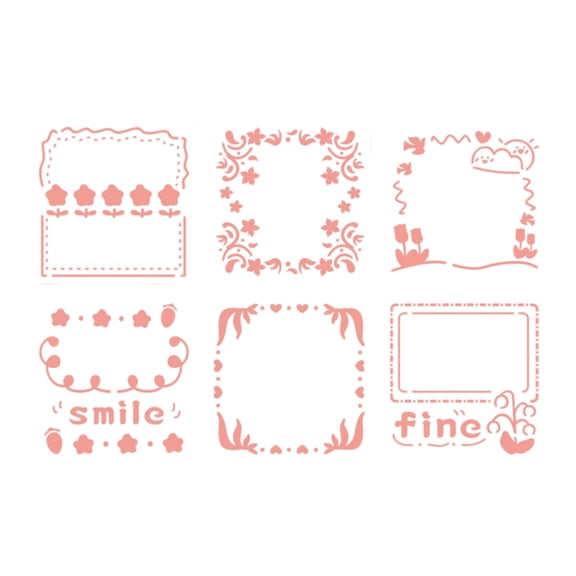 6 Pcs Flower Stencils for Painting Scrapbook Journal Stencils Floral Stencils