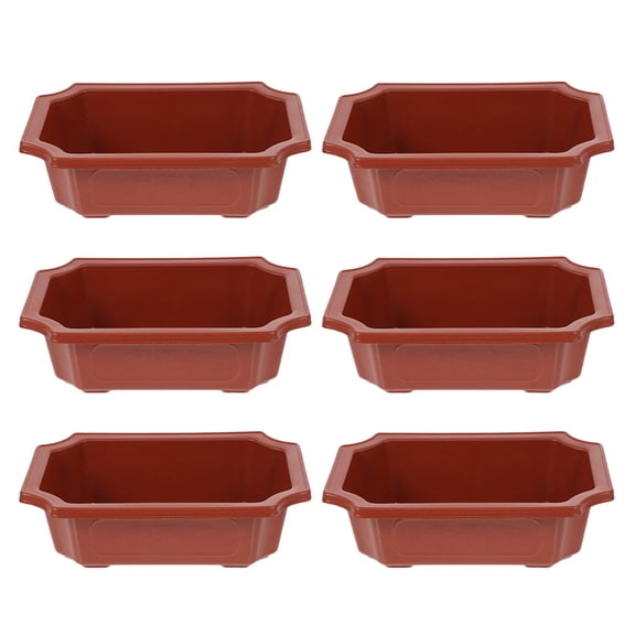 6 Pcs Flowerpot Plant Bonsai Tree Square Container Succulent Planters Red