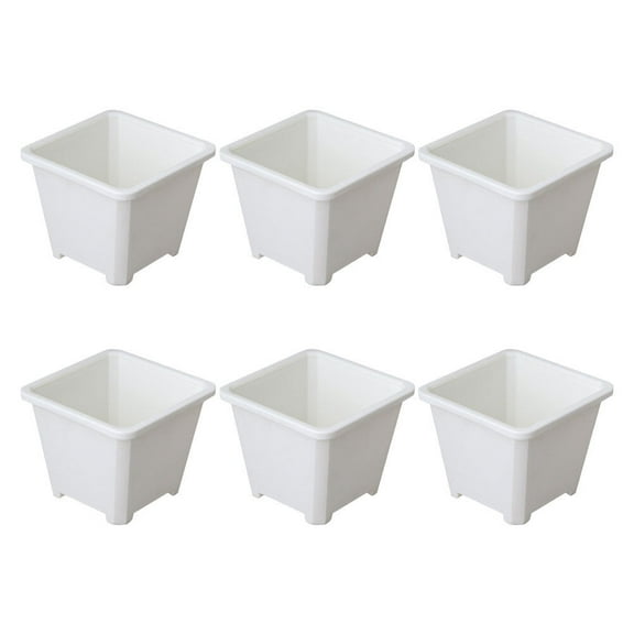 6 Pcs Flowerpot Small Plant Pots Miss 10.00X10.00X9.50CM White