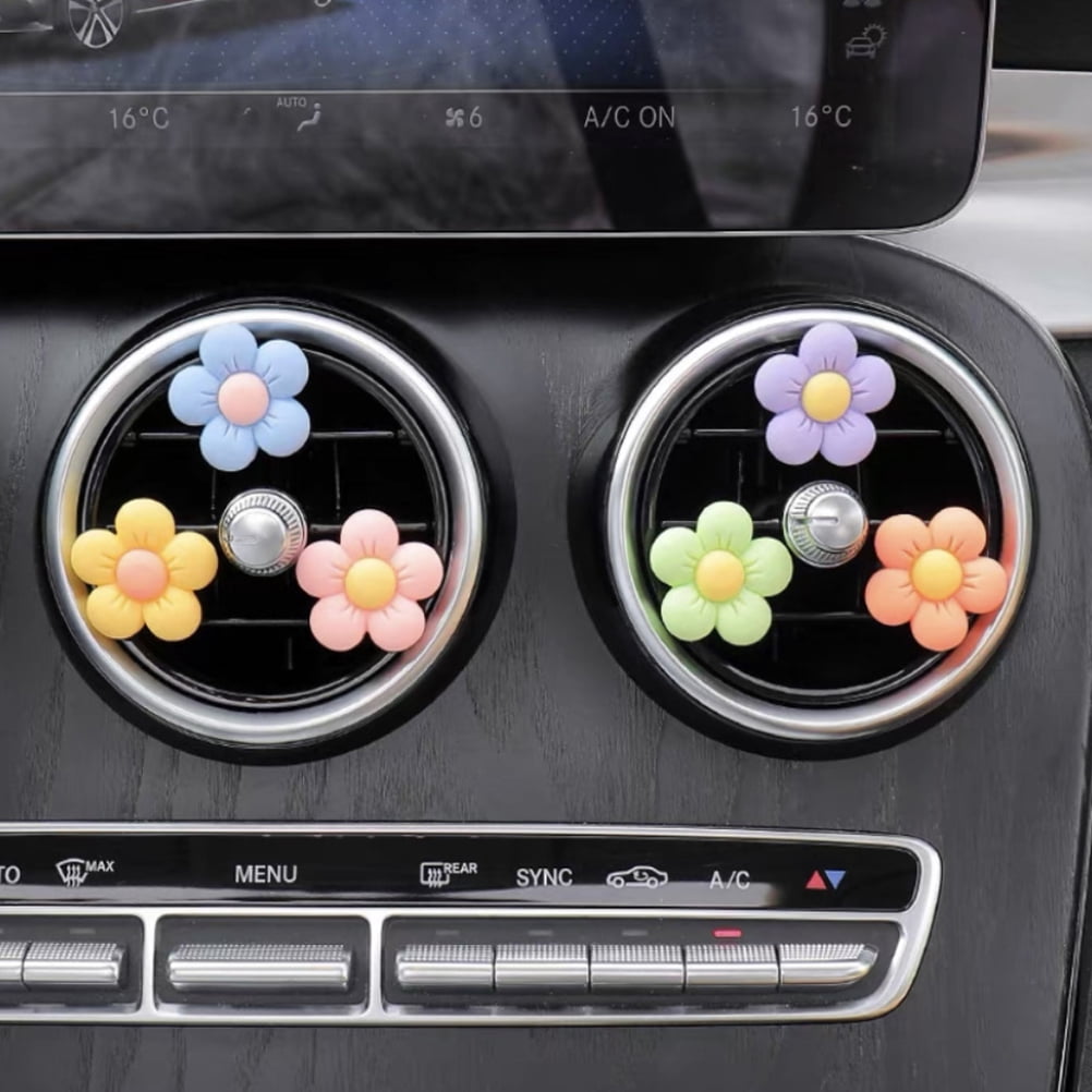 6 Pcs Flowers Car Air Vent Clips Lovely Flower Aromatherapy Car Air