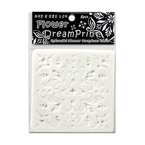 6 Pcs Flowers Stencils Flower Leaf Templates Art and Craft Stencils For Scrapbooking Handmade Cards And Art Projects