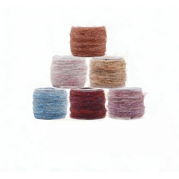 6 Pcs Fly Tying Body Thread, 20M/Spool Assorted Colors Dubbing Material for Fly Fishing, Synthetic Fiber Chenille for DIY Nymphs and Wet Flies Tackle