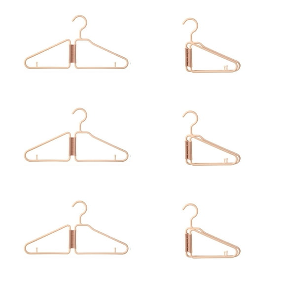 6 Pcs Foldable Clothes Hangers Plastic Collapsible Hangers, Portable Folding Clothes Hanger, Foldable Travel Hangers, Foldable Hangers for Travel, Cruise, Home, Bedroom, Dorm