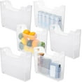 thumbnail image 1 of 6 Pcs Freezer Organizer Bins with Wheel Small Clear Plastic Pantry Organizer and Storage Tall Narrow Kitchen Organization Freezer Organization Rolling Bins Storage with Wheel Containers for Office, 1 of 12