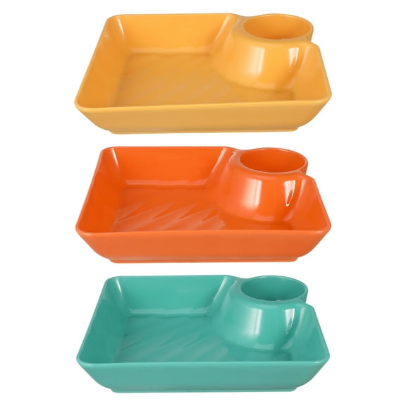 6 Pcs French Fries Tray Dumpling Plates Plastic Divided Trays Veggie Convenient Sushi Serving Dinner Pp