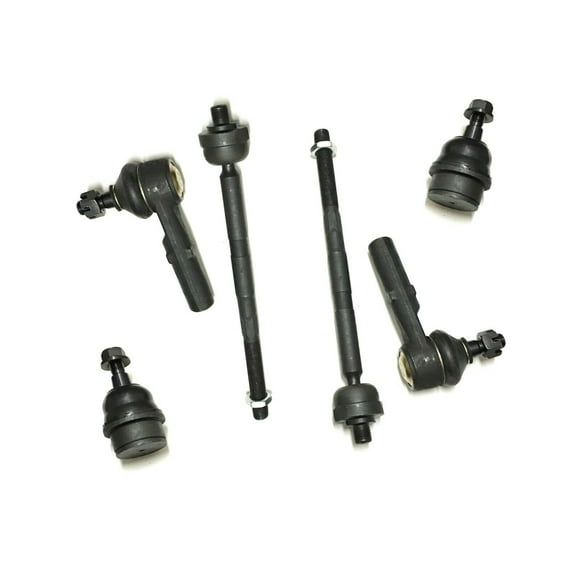 6 Pcs Front Suspension Kit Outer & Inner Tie Rod Ends, Lower Ball Joint