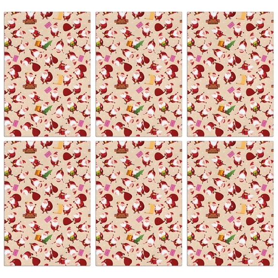 6 Pcs Funny Kitchen Towels,Beige Christmas Santa Pattern Microfiber Dish Towels,Kitchen Tea Towels,Kitchen Towel Set (18" X 26")