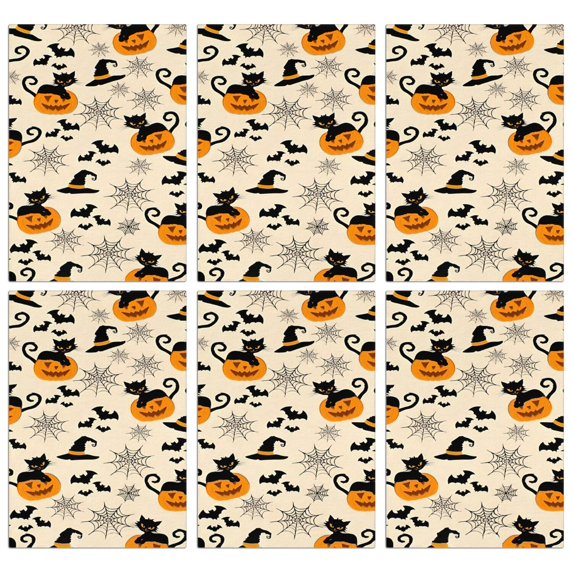 6 Pcs Funny Kitchen Towels,Black Cat Pumpkin Halloween Pattern Microfiber Dish Towels,Kitchen Tea Towels,Kitchen Towel Set (18" X 26")