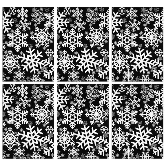 6 Pcs Funny Kitchen Towels,Black Christmas Snowflake Pattern Microfiber Dish Towels,Kitchen Tea Towels,Kitchen Towel Set (18" X 26")