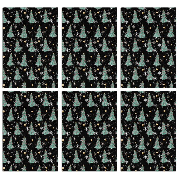 6 Pcs Funny Kitchen Towels,Black Christmas Tree Pattern Microfiber Dish Towels,Kitchen Tea Towels,Kitchen Towel Set (18" X 26")
