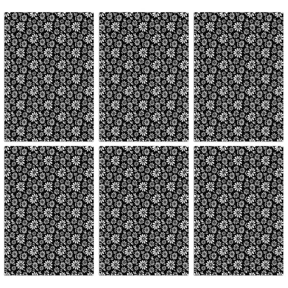 6 Pcs Funny Kitchen Towels,Black Daisy Flower White Blooms Pattern Microfiber Dish Towels,Kitchen Tea Towels,Kitchen Towel Set (18" X 26")