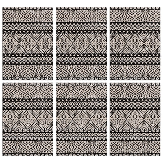 6 Pcs Funny Kitchen Towels,Black Geometric Diamond Pattern Microfiber Dish Towels,Kitchen Tea Towels,Kitchen Towel Set (18" X 26")