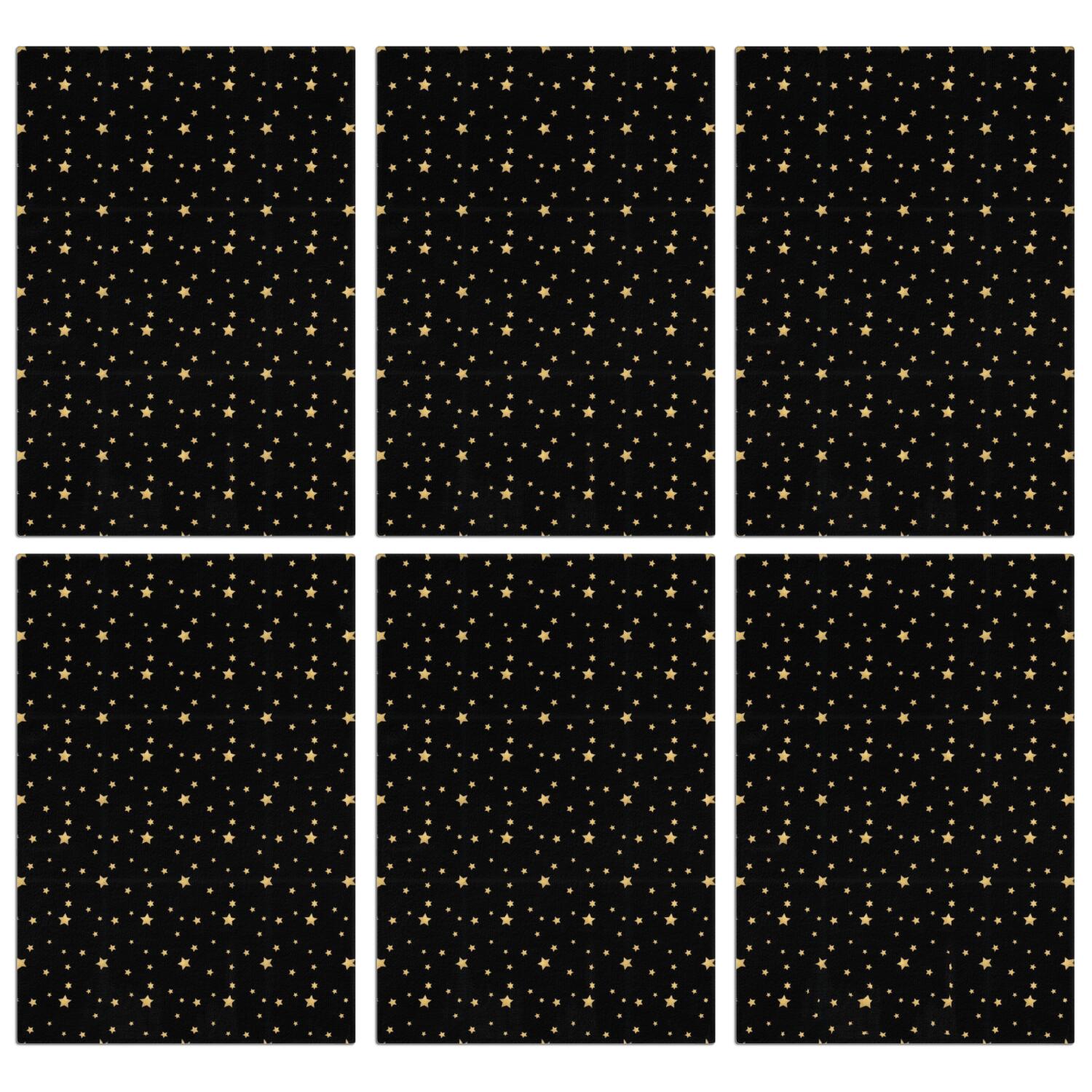 6 Pcs Funny Kitchen Towels,Black Gold Star Pattern Microfiber Dish Towels,Kitchen Tea Towels,Kitchen Towel Set (18" X 26")