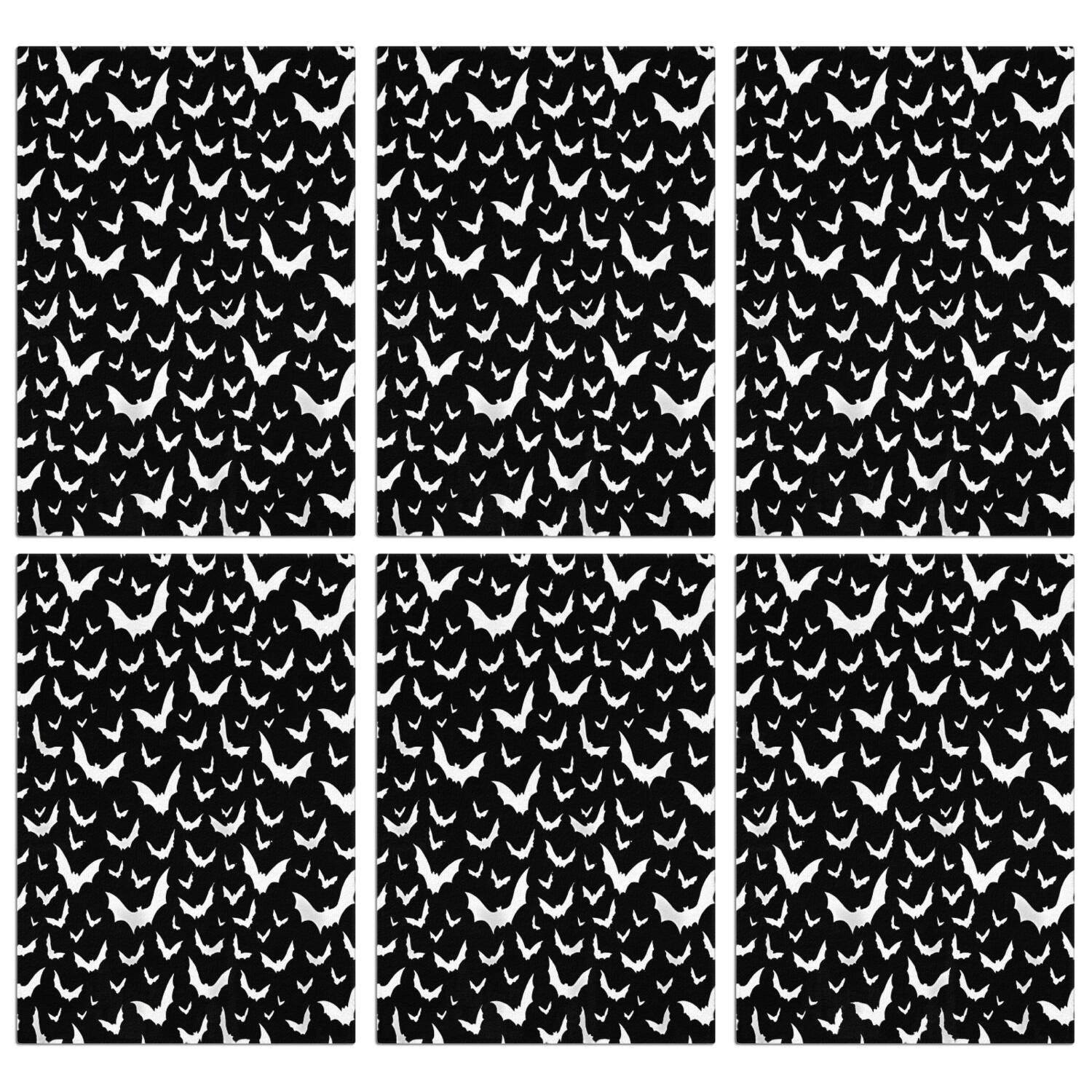 6 Pcs Funny Kitchen Towels,Black Halloween Bat Silhouettes Microfiber Dish Towels,Kitchen Tea Towels,Kitchen Towel Set (18" X 26")