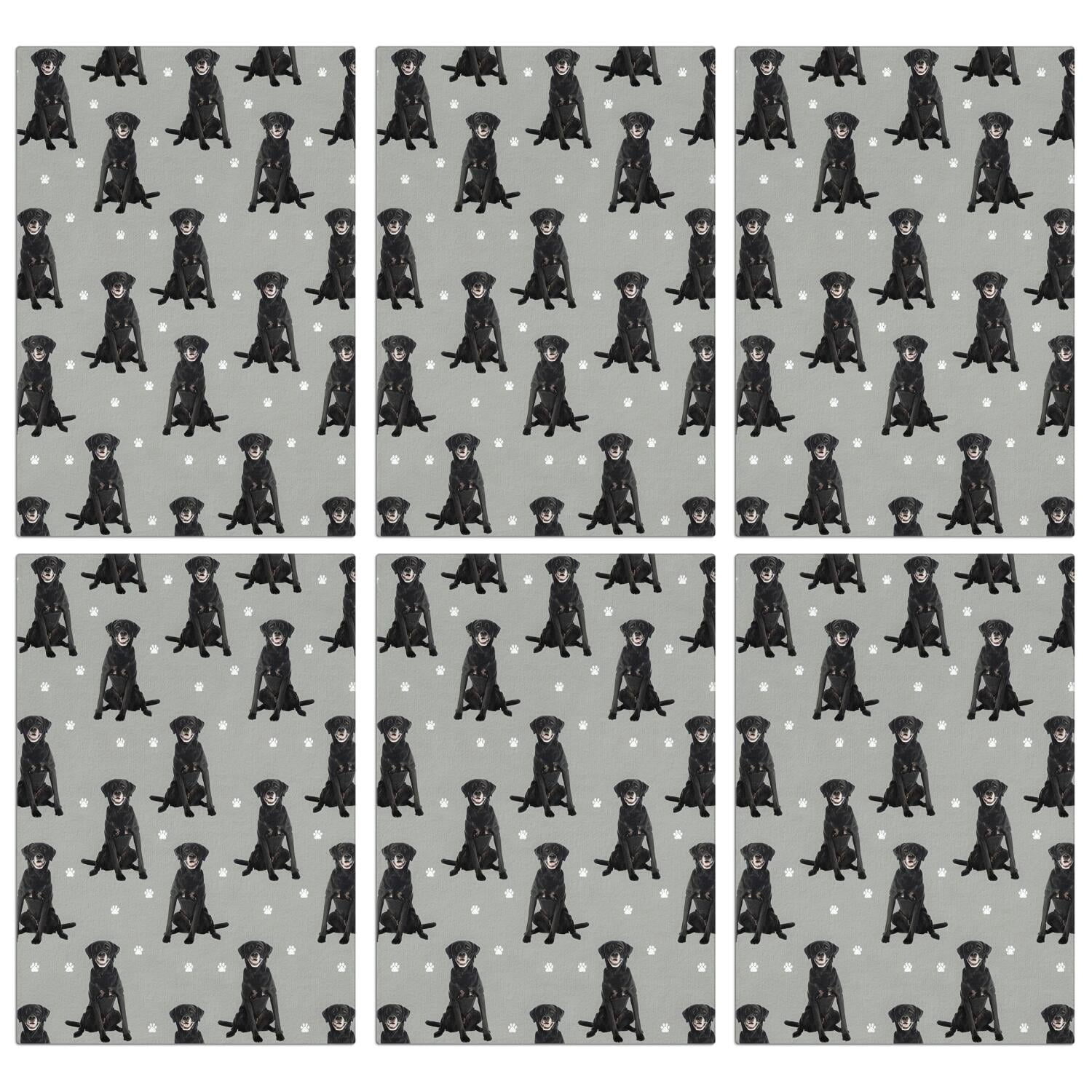 6 Pcs Funny Kitchen Towels,Black Labrador Microfiber Dish Towels,Kitchen Tea Towels,Kitchen Towel Set (18" X 26")