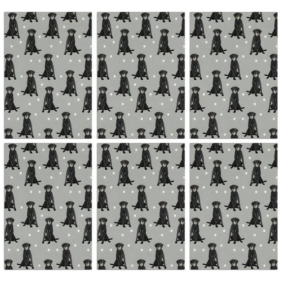 6 Pcs Funny Kitchen Towels,Black Labrador Microfiber Dish Towels,Kitchen Tea Towels,Kitchen Towel Set (18" X 26")