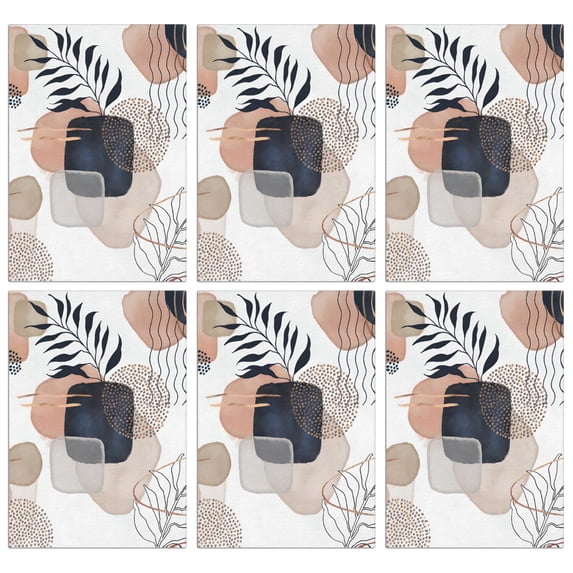 6 Pcs Funny Kitchen Towels,Blue Boho Abstract and Plant Pattern Microfiber Dish Towels,Kitchen Tea Towels,Kitchen Towel Set (18" X 26")