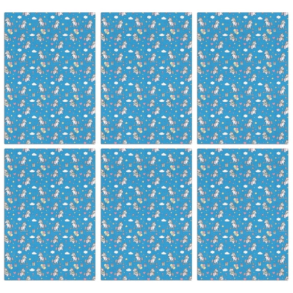 6 Pcs Funny Kitchen Towels,Blue Cartoon Unicorn Gift Balloon Cloud Pattern Microfiber Dish Towels,Kitchen Tea Towels,Kitchen Towel Set (18" X 26")