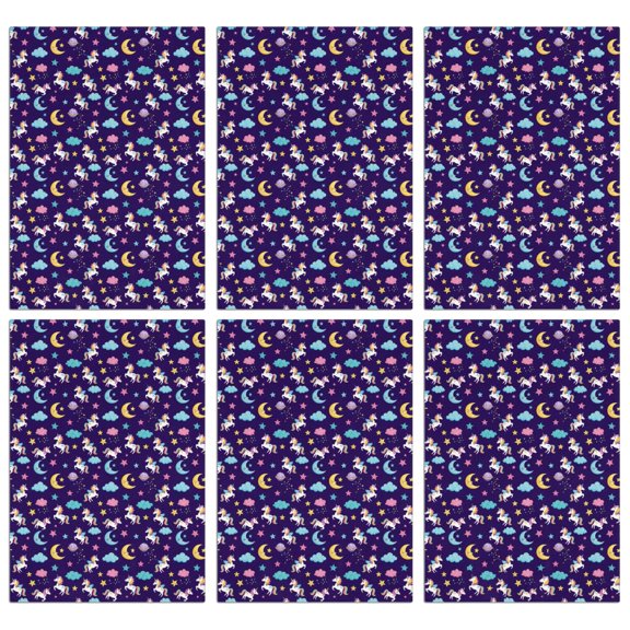 6 Pcs Funny Kitchen Towels,Blue Cartoon Unicorn Moon Cloud Star Pattern Microfiber Dish Towels,Kitchen Tea Towels,Kitchen Towel Set (18" X 26")