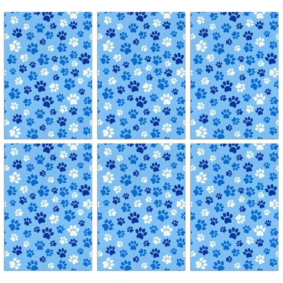 6 Pcs Funny Kitchen Towels,Blue Dog Paw Footprint Microfiber Dish Towels,Kitchen Tea Towels,Kitchen Towel Set (18" X 26")