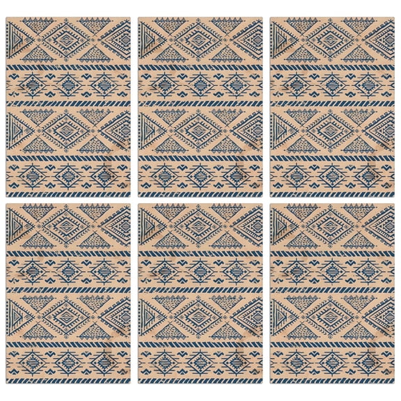 6 Pcs Funny Kitchen Towels,Blue Geometric Diamond Triangle Pattern Microfiber Dish Towels,Kitchen Tea Towels,Kitchen Towel Set (18" X 26")