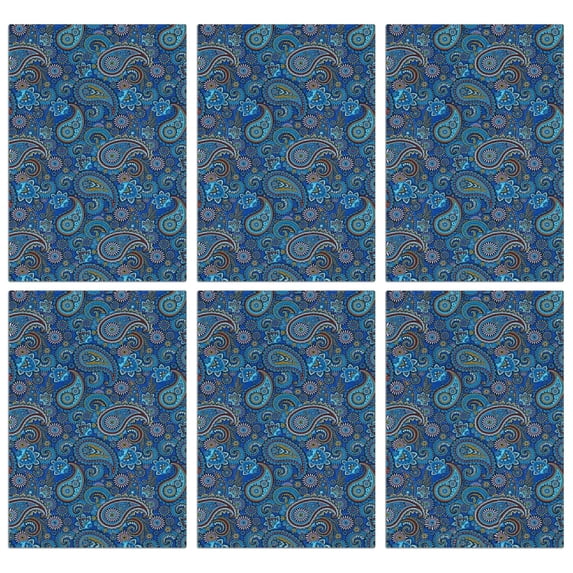 6 Pcs Funny Kitchen Towels,Blue Paisley Pattern Microfiber Dish Towels,Kitchen Tea Towels,Kitchen Towel Set (18" X 26")