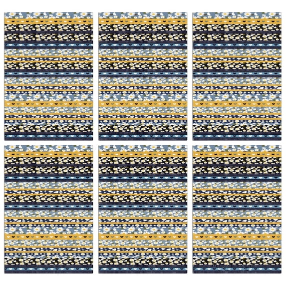 6 Pcs Funny Kitchen Towels,Blue Pioneer Flower Striped Pattern Microfiber Dish Towels,Kitchen Tea Towels,Kitchen Towel Set (18" X 26")