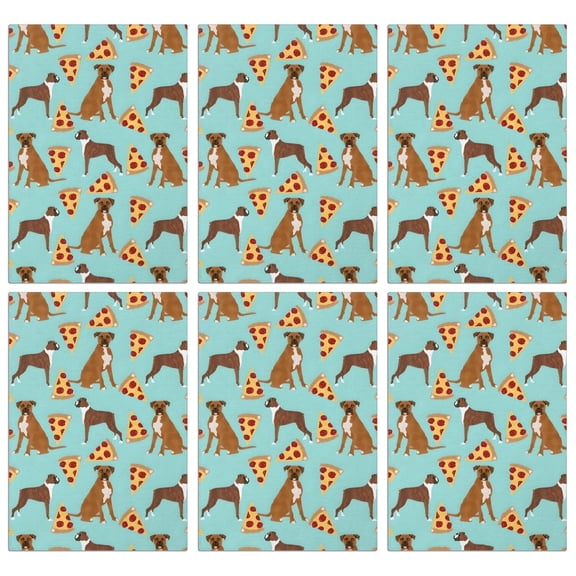 6 Pcs Funny Kitchen Towels,Boxer Dog Pitbull Terriers Dog and Pizza Microfiber Dish Towels,Kitchen Tea Towels,Kitchen Towel Set (18" X 26")