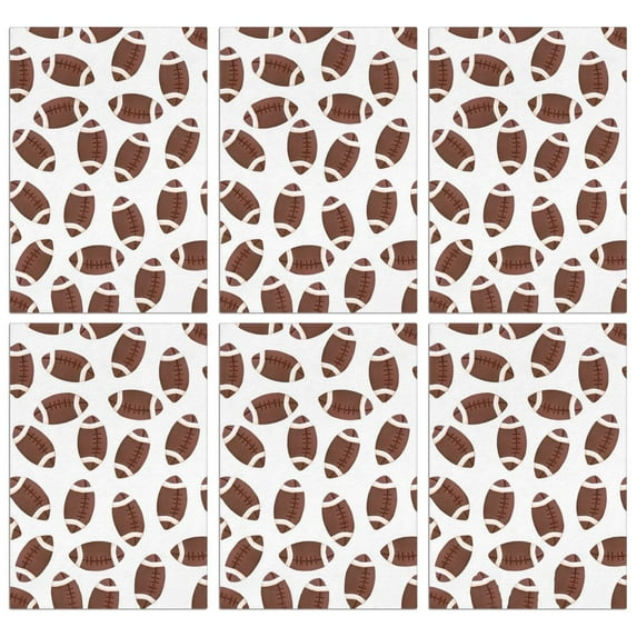 6 Pcs Funny Kitchen Towels,Brown Footballs Pattern Microfiber Dish Towels,Kitchen Tea Towels,Kitchen Towel Set (18" X 26")