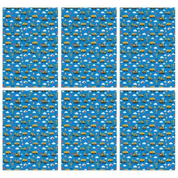 6 Pcs Funny Kitchen Towels,Cartoon Construction Vehicles Clouds Blue Pattern Microfiber Dish Towels,Kitchen Tea Towels,Kitchen Towel Set (18" X 26")