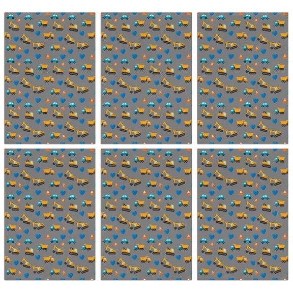 6 Pcs Funny Kitchen Towels,Cartoon Construction Vehicles Hearts Microfiber Dish Towels,Kitchen Tea Towels,Kitchen Towel Set (18" X 26")