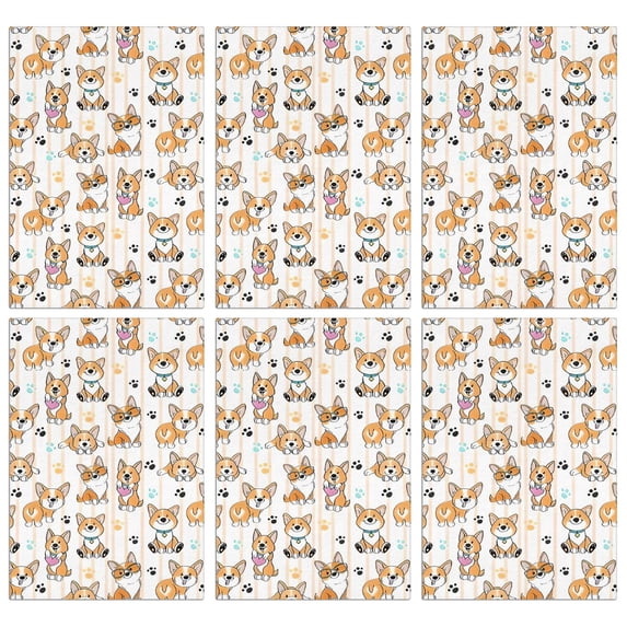 6 Pcs Funny Kitchen Towels,Cartoon Corgi Microfiber Dish Towels,Kitchen Tea Towels,Kitchen Towel Set (18" X 26")