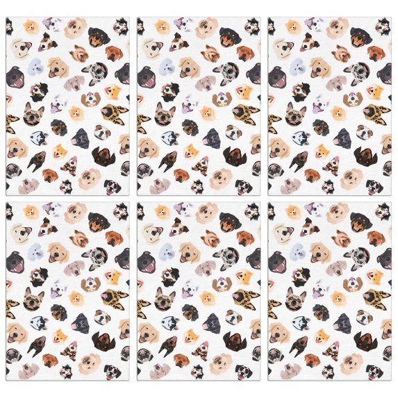 6 Pcs Funny Kitchen Towels,Cartoon Dog Microfiber Dish Towels,Kitchen Tea Towels,Kitchen Towel Set (18" X 26")