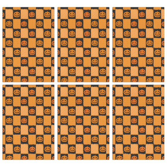 6 Pcs Funny Kitchen Towels,Checkered Pumpkin Halloween Pattern Microfiber Dish Towels,Kitchen Tea Towels,Kitchen Towel Set (18" X 26")