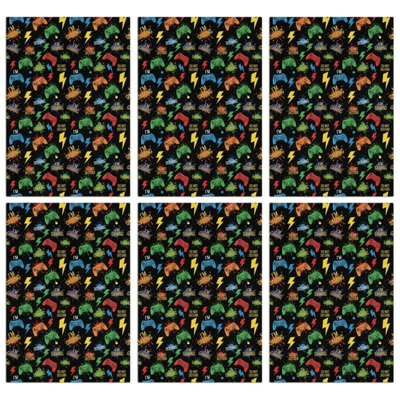 6 Pcs Funny Kitchen Towels,Colorful Controllers Games Words Black Pattern Microfiber Dish Towels,Kitchen Tea Towels,Kitchen Towel Set (18" X 26")