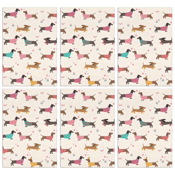 6 Pcs Funny Kitchen Towels,Colorful Funny Dachshund Microfiber Dish Towels,Kitchen Tea Towels,Kitchen Towel Set (18" X 26")