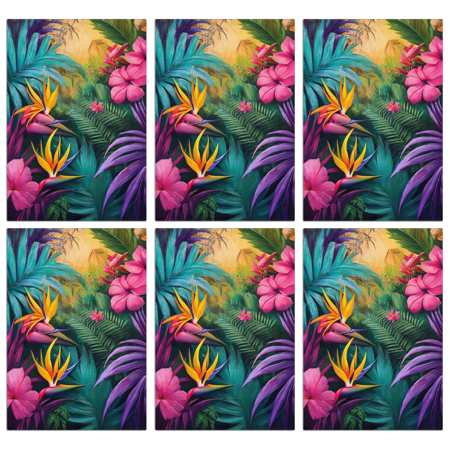 6 Pcs Funny Kitchen Towels,Colorful Tropical Leaf Pattern Microfiber Dish Towels,Kitchen Tea Towels,Kitchen Towel Set (18" X 26")