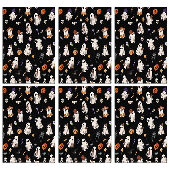 6 Pcs Funny Kitchen Towels,Costumed Ghost Halloween Pattern Microfiber Dish Towels,Kitchen Tea Towels,Kitchen Towel Set (18" X 26")