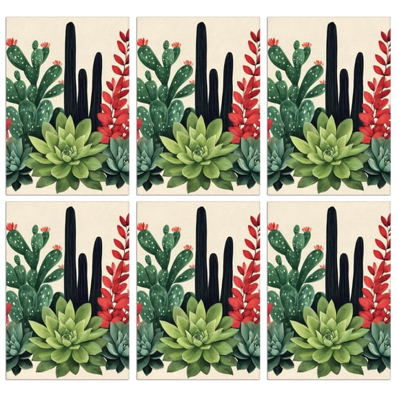 6 Pcs Funny Kitchen Towels,Cute Cactus Microfiber Dish Towels,Kitchen Tea Towels,Kitchen Towel Set (18" X 26")