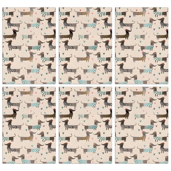 6 Pcs Funny Kitchen Towels,Cute Cartoon Dachshund Microfiber Dish Towels,Kitchen Tea Towels,Kitchen Towel Set (18" X 26")