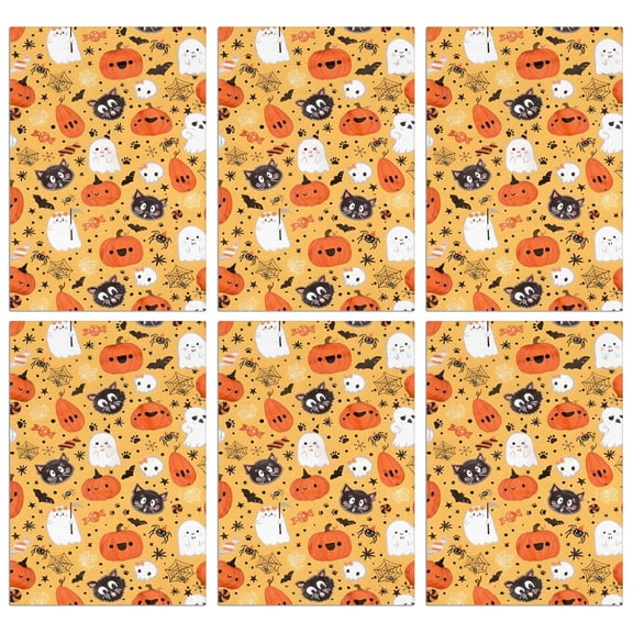 6 Pcs Funny Kitchen Towels,Cute Halloween Elements Pattern Microfiber Dish Towels,Kitchen Tea Towels,Kitchen Towel Set (18" X 26")