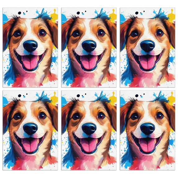6 Pcs Funny Kitchen Towels,Cute Watercolor Dog Pattern Microfiber Dish Towels,Kitchen Tea Towels,Kitchen Towel Set (18" X 26")
