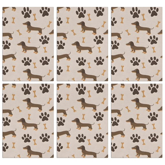 6 Pcs Funny Kitchen Towels,Dachshund and Paws Microfiber Dish Towels,Kitchen Tea Towels,Kitchen Towel Set (18" X 26")