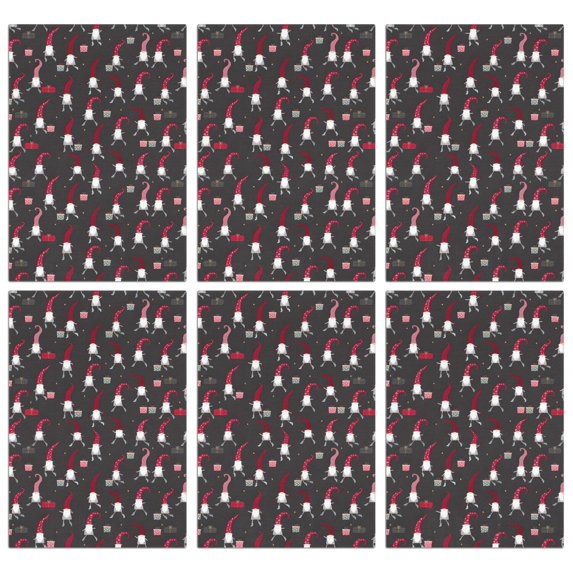 6 Pcs Funny Kitchen Towels,Dark Gray Christmas Gnome Pattern Microfiber Dish Towels,Kitchen Tea Towels,Kitchen Towel Set (18" X 26")